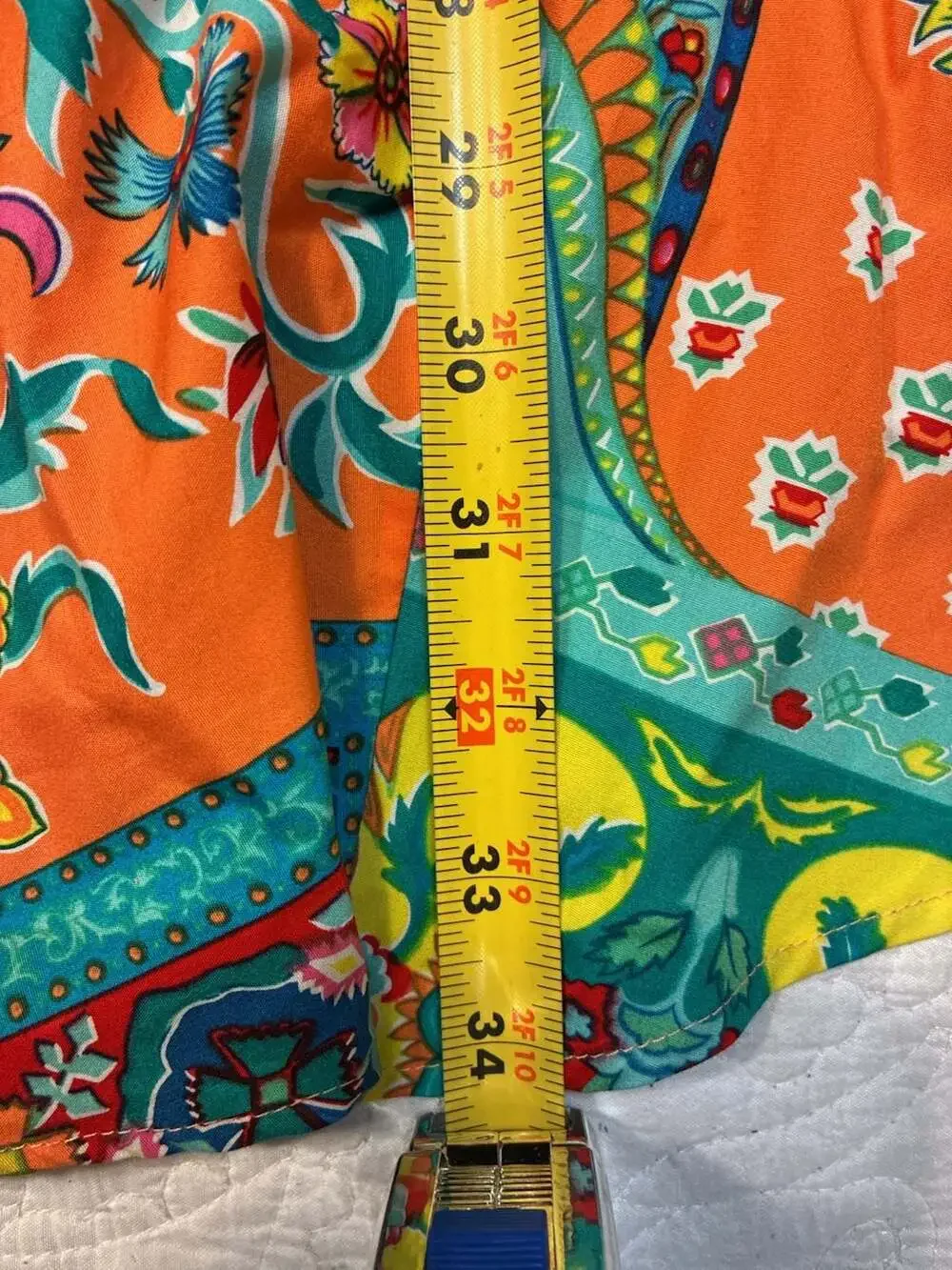 Vintage Bright Paisley Floral Patchwork Print A-Line Skirt